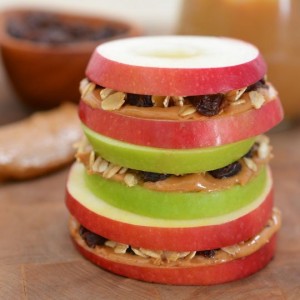apples, peanut butter, and raisins stacked | Doctor Andy 